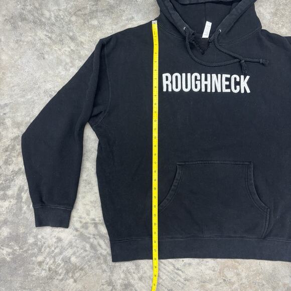 Roughneck Unisex 2XL Black White Hoodie Sweatshirt Cut Worn Look Drawstring - Picture 5 of 7